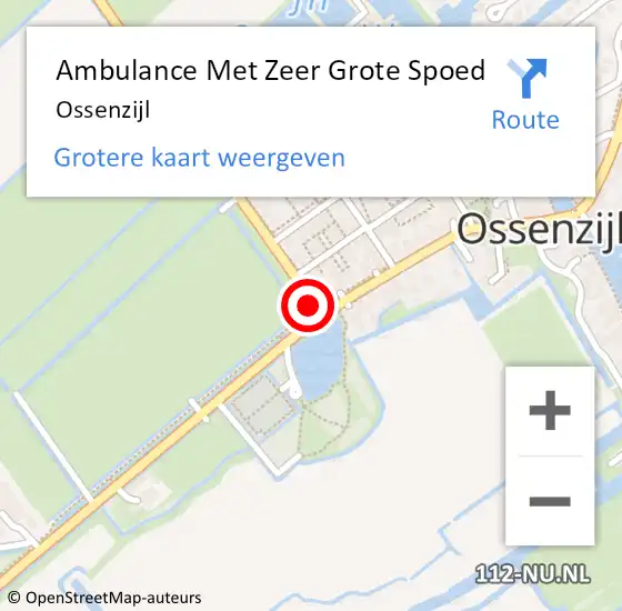 Locatie op kaart van de 112 melding: Ambulance Met Zeer Grote Spoed Naar Ossenzijl op 27 augustus 2024 10:42