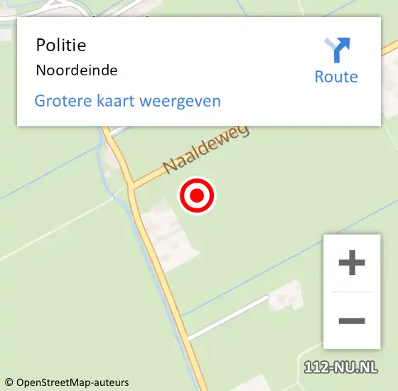 Locatie op kaart van de 112 melding: Politie Noordeinde op 27 augustus 2024 10:46