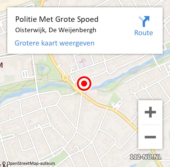 Locatie op kaart van de 112 melding: Politie Met Grote Spoed Naar Oisterwijk, De Weijenbergh op 27 augustus 2024 10:57