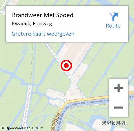 Locatie op kaart van de 112 melding: Brandweer Met Spoed Naar Kwadijk, Fortweg op 17 oktober 2014 21:19