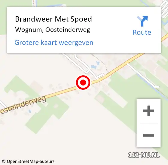 Locatie op kaart van de 112 melding: Brandweer Met Spoed Naar Wognum, Oosteinderweg op 27 augustus 2024 11:43