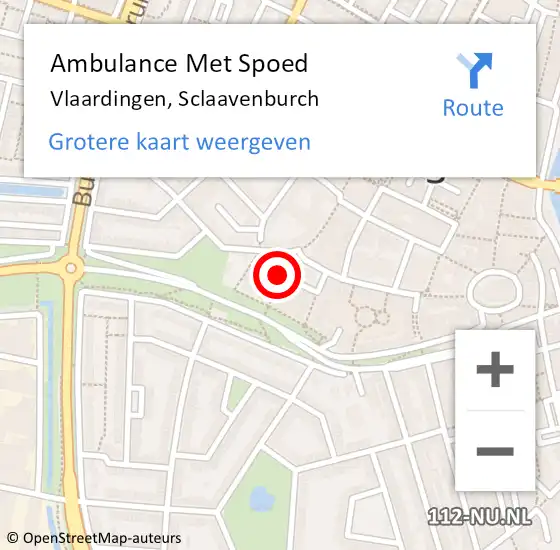 Locatie op kaart van de 112 melding: Ambulance Met Spoed Naar Vlaardingen, Sclaavenburch op 27 augustus 2024 11:48