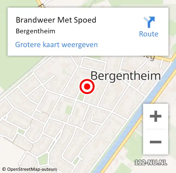 Locatie op kaart van de 112 melding: Brandweer Met Spoed Naar Bergentheim op 9 september 2013 22:32