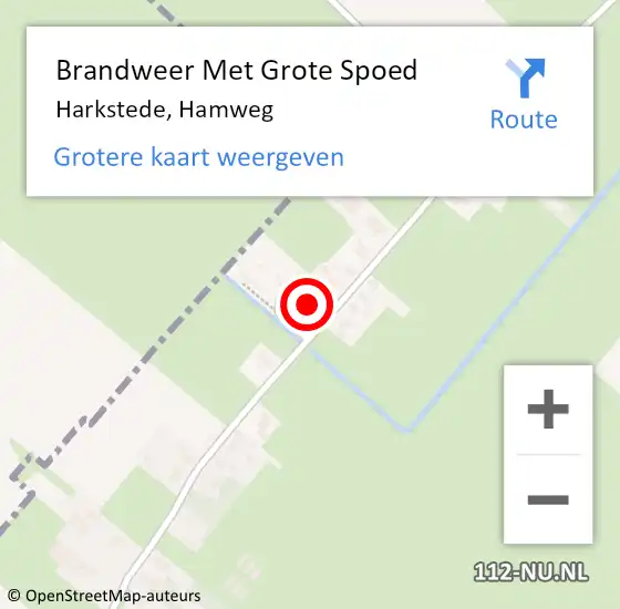 Locatie op kaart van de 112 melding: Brandweer Met Grote Spoed Naar Harkstede, Hamweg op 27 augustus 2024 12:00