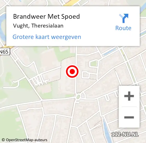 Locatie op kaart van de 112 melding: Brandweer Met Spoed Naar Vught, Theresialaan op 27 augustus 2024 12:03