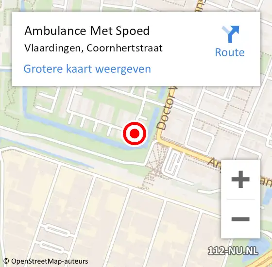 Locatie op kaart van de 112 melding: Ambulance Met Spoed Naar Vlaardingen, Coornhertstraat op 27 augustus 2024 12:14