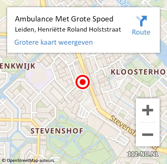 Locatie op kaart van de 112 melding: Ambulance Met Grote Spoed Naar Noordwijk, Henriëtte Roland Holststraat op 27 augustus 2024 12:33