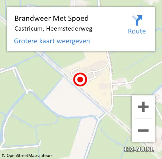 Locatie op kaart van de 112 melding: Brandweer Met Spoed Naar Castricum, Heemstederweg op 27 augustus 2024 12:34