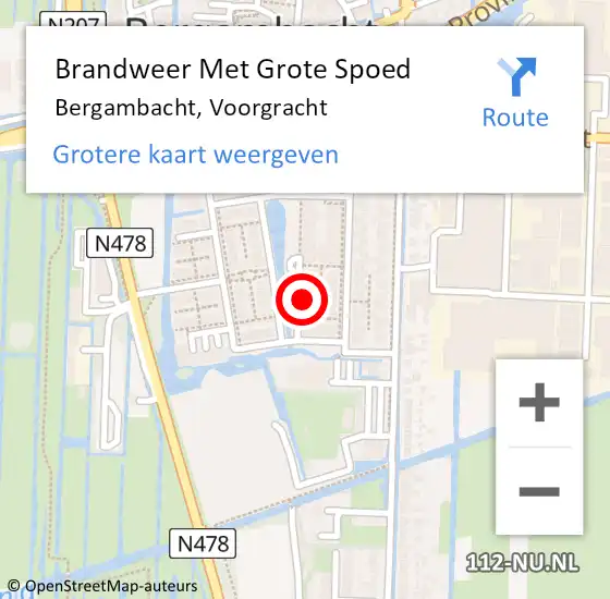 Locatie op kaart van de 112 melding: Brandweer Met Grote Spoed Naar Bergambacht, Voorgracht op 27 augustus 2024 12:34