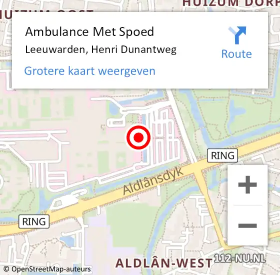 Locatie op kaart van de 112 melding: Ambulance Met Spoed Naar Leeuwarden, Henri Dunantweg op 27 augustus 2024 13:52