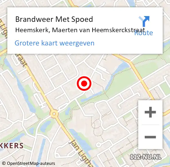 Locatie op kaart van de 112 melding: Brandweer Met Spoed Naar Heemskerk, Maerten van Heemskerckstraat op 27 augustus 2024 15:16