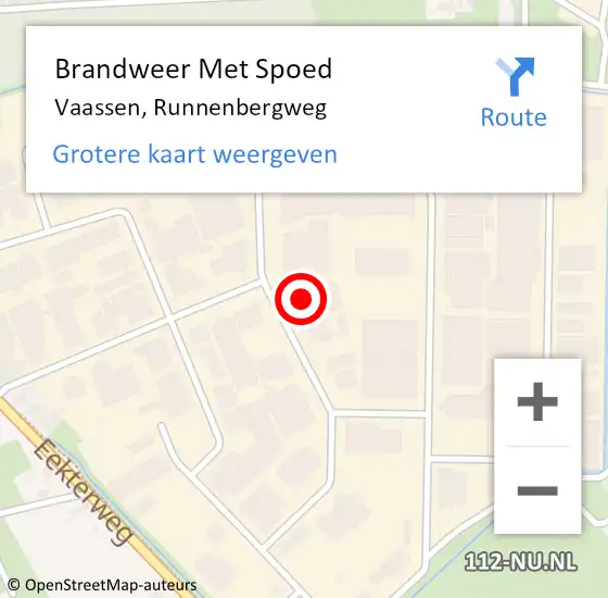 Locatie op kaart van de 112 melding: Brandweer Met Spoed Naar Vaassen, Runnenbergweg op 27 augustus 2024 15:48