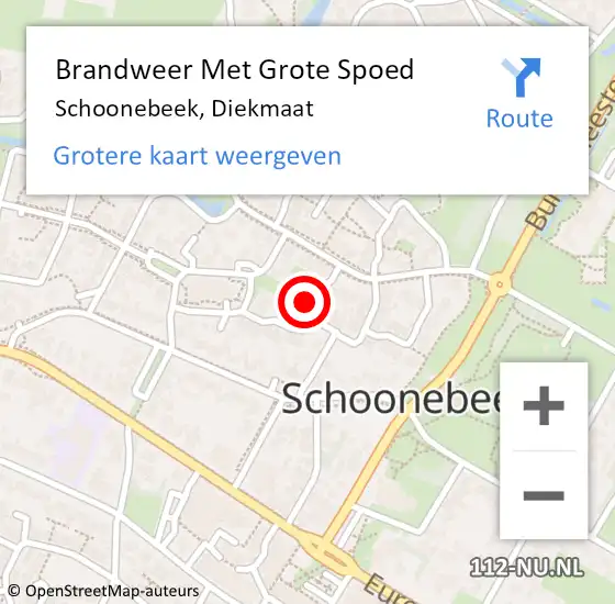 Locatie op kaart van de 112 melding: Brandweer Met Grote Spoed Naar Schoonebeek, Diekmaat op 17 oktober 2014 22:16