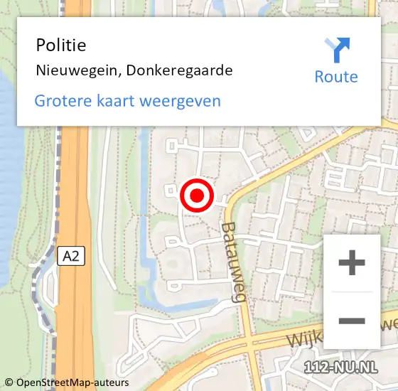 Locatie op kaart van de 112 melding: Politie Nieuwegein, Donkeregaarde op 27 augustus 2024 16:01