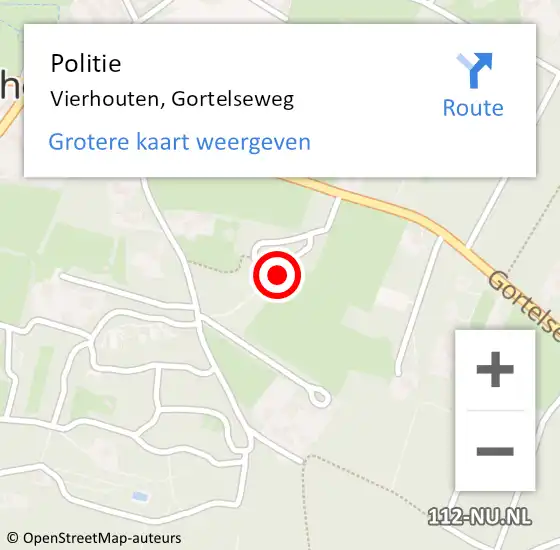 Locatie op kaart van de 112 melding: Politie Vierhouten, Gortelseweg op 27 augustus 2024 16:15