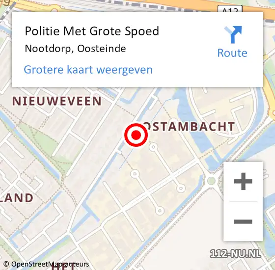 Locatie op kaart van de 112 melding: Politie Met Grote Spoed Naar Nootdorp, Oosteinde op 27 augustus 2024 16:18