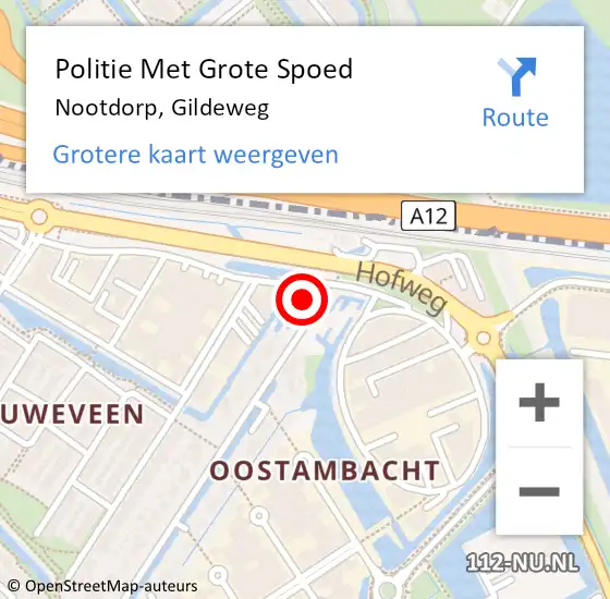 Locatie op kaart van de 112 melding: Politie Met Grote Spoed Naar Nootdorp, Gildeweg op 27 augustus 2024 16:19