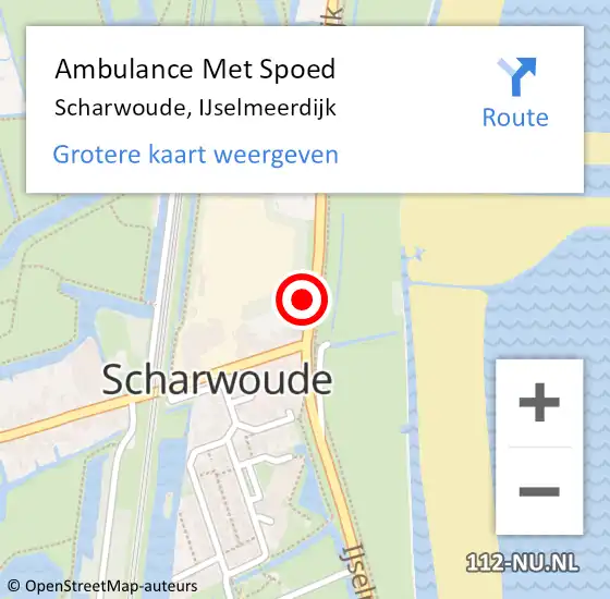 Locatie op kaart van de 112 melding: Ambulance Met Spoed Naar Scharwoude, IJselmeerdijk op 27 augustus 2024 16:23