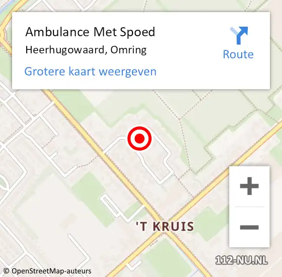 Locatie op kaart van de 112 melding: Ambulance Met Spoed Naar Heerhugowaard, Omring op 27 augustus 2024 16:33