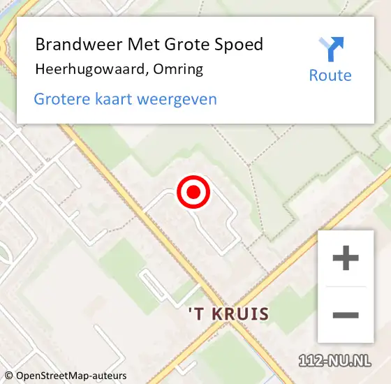 Locatie op kaart van de 112 melding: Brandweer Met Grote Spoed Naar Heerhugowaard, Omring op 27 augustus 2024 16:46