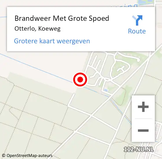 Locatie op kaart van de 112 melding: Brandweer Met Grote Spoed Naar Ede, Koeweg op 27 augustus 2024 17:08