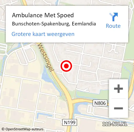 Locatie op kaart van de 112 melding: Ambulance Met Spoed Naar Bunschoten-Spakenburg, Eemlandia op 17 oktober 2014 22:35