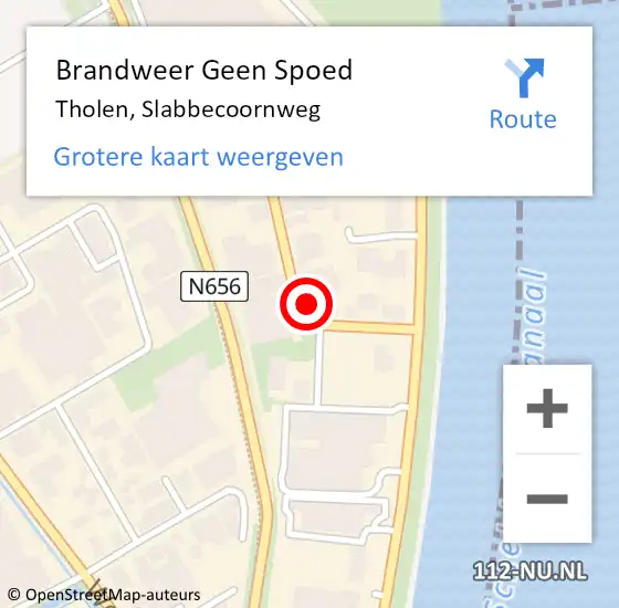 Locatie op kaart van de 112 melding: Brandweer Geen Spoed Naar Tholen, Slabbecoornweg op 27 augustus 2024 17:40