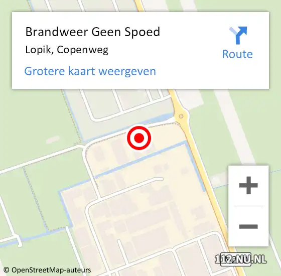 Locatie op kaart van de 112 melding: Brandweer Geen Spoed Naar Lopik, Copenweg op 27 augustus 2024 17:52