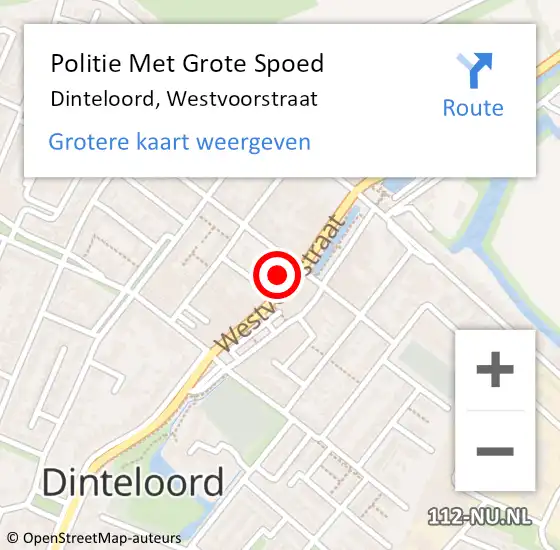 Locatie op kaart van de 112 melding: Politie Met Grote Spoed Naar Dinteloord, Westvoorstraat op 27 augustus 2024 18:07