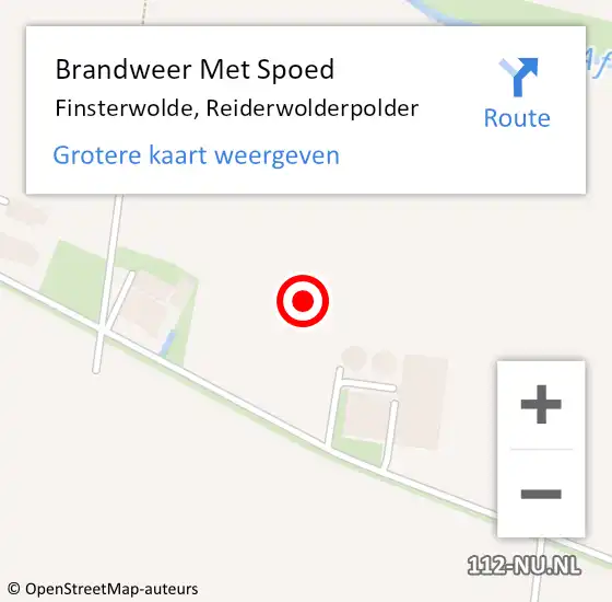 Locatie op kaart van de 112 melding: Brandweer Met Spoed Naar Finsterwolde, Reiderwolderpolder op 27 augustus 2024 19:06