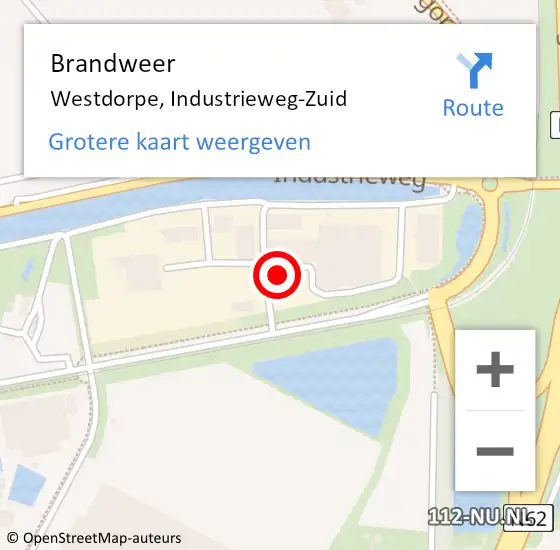 Locatie op kaart van de 112 melding: Brandweer Westdorpe, Industrieweg-Zuid op 27 augustus 2024 19:09