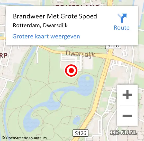 Locatie op kaart van de 112 melding: Brandweer Met Grote Spoed Naar Rotterdam, Dwarsdijk op 27 augustus 2024 19:35