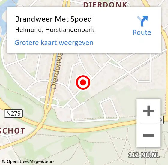 Locatie op kaart van de 112 melding: Brandweer Met Spoed Naar Helmond, Horstlandenpark op 27 augustus 2024 19:42