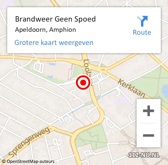 Locatie op kaart van de 112 melding: Brandweer Geen Spoed Naar Apeldoorn, Amphion op 27 augustus 2024 19:55