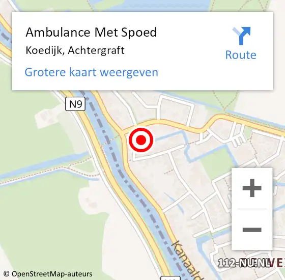 Locatie op kaart van de 112 melding: Ambulance Met Spoed Naar Koedijk, Achtergraft op 27 augustus 2024 20:03