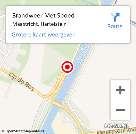 Locatie op kaart van de 112 melding: Brandweer Met Spoed Naar Maastricht, Hartelstein op 27 augustus 2024 20:11