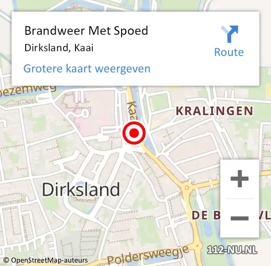 Locatie op kaart van de 112 melding: Brandweer Met Spoed Naar Dirksland, Kaai op 17 oktober 2013 23:29