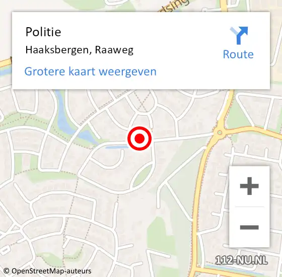 Locatie op kaart van de 112 melding: Politie Haaksbergen, Raaweg op 27 augustus 2024 20:21