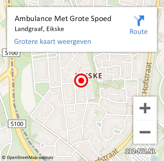 Locatie op kaart van de 112 melding: Ambulance Met Grote Spoed Naar Landgraaf, Eikske op 17 oktober 2014 23:16