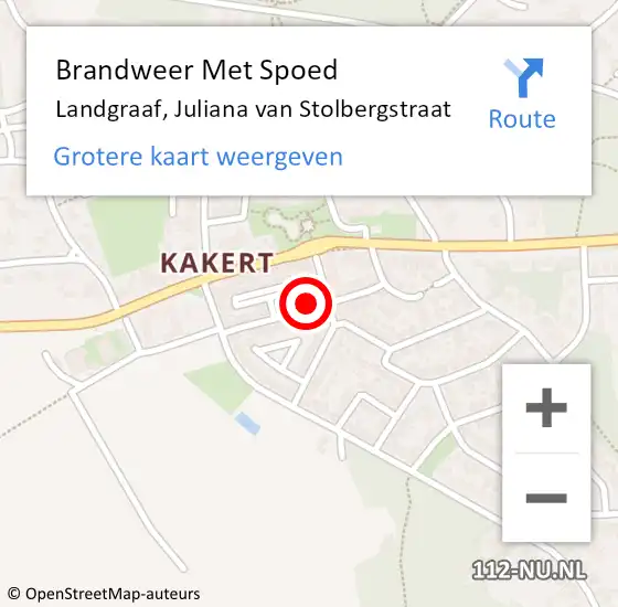 Locatie op kaart van de 112 melding: Brandweer Met Spoed Naar Landgraaf, Juliana van Stolbergstraat op 27 augustus 2024 22:07