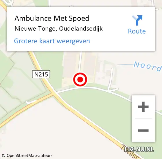 Locatie op kaart van de 112 melding: Ambulance Met Spoed Naar Nieuwe-Tonge, Oudelandsedijk op 27 augustus 2024 22:22