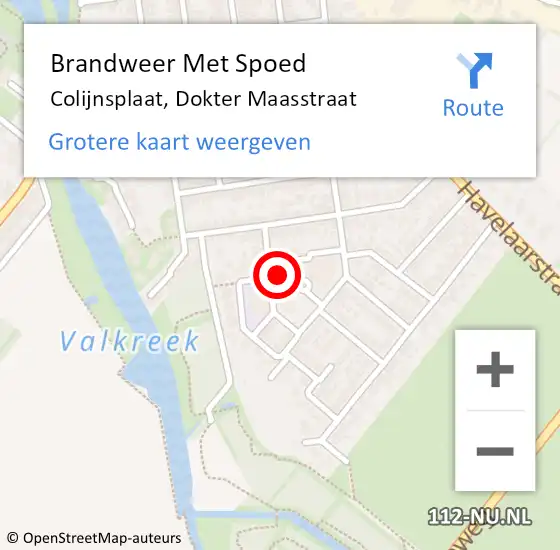 Locatie op kaart van de 112 melding: Brandweer Met Spoed Naar Colijnsplaat, Dokter Maasstraat op 27 augustus 2024 22:22