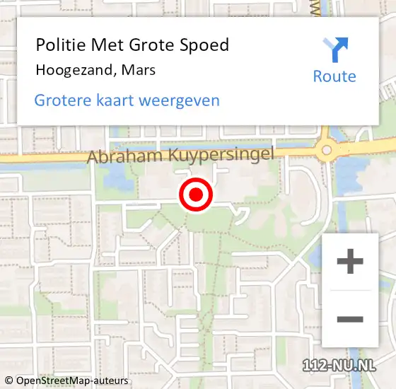 Locatie op kaart van de 112 melding: Politie Met Grote Spoed Naar Hoogezand, Mars op 27 augustus 2024 22:33