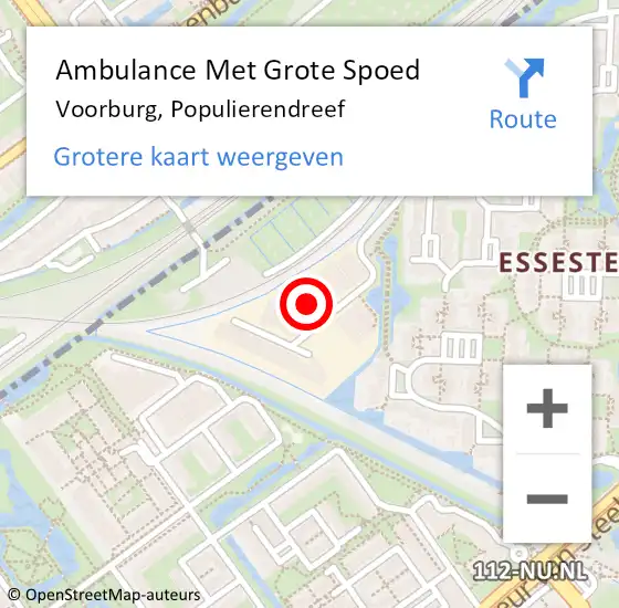 Locatie op kaart van de 112 melding: Ambulance Met Grote Spoed Naar Voorburg, Populierendreef op 28 augustus 2024 00:09