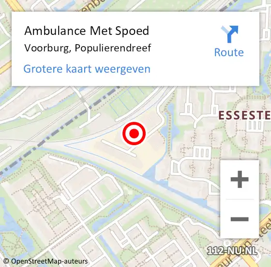 Locatie op kaart van de 112 melding: Ambulance Met Spoed Naar Voorburg, Populierendreef op 28 augustus 2024 00:10