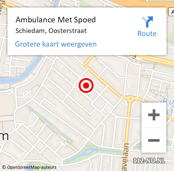 Locatie op kaart van de 112 melding: Ambulance Met Spoed Naar Schiedam, Oosterstraat op 28 augustus 2024 00:18