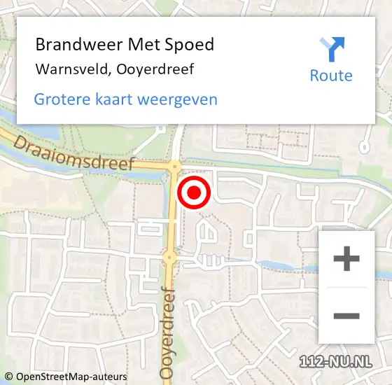 Locatie op kaart van de 112 melding: Brandweer Met Spoed Naar Warnsveld, Ooyerdreef op 28 augustus 2024 00:27