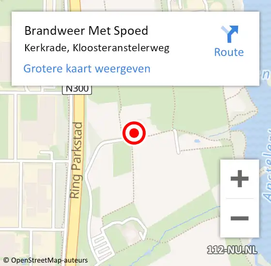 Locatie op kaart van de 112 melding: Brandweer Met Spoed Naar Kerkrade, Kloosteranstelerweg op 28 augustus 2024 00:34