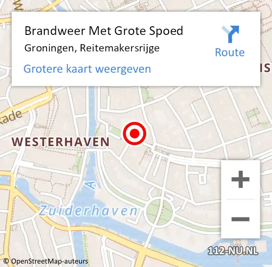 Locatie op kaart van de 112 melding: Brandweer Met Grote Spoed Naar Groningen, Reitemakersrijge op 28 augustus 2024 02:31