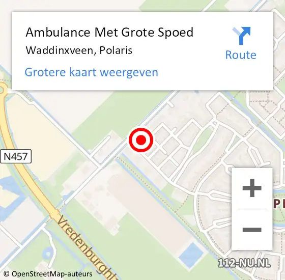 Locatie op kaart van de 112 melding: Ambulance Met Grote Spoed Naar Waddinxveen, Polaris op 28 augustus 2024 02:43